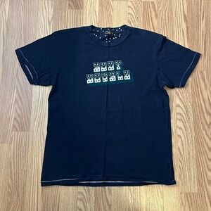 Vintage Y2K Paul Frank "Body Double" T Shirt Size L Navy Blue